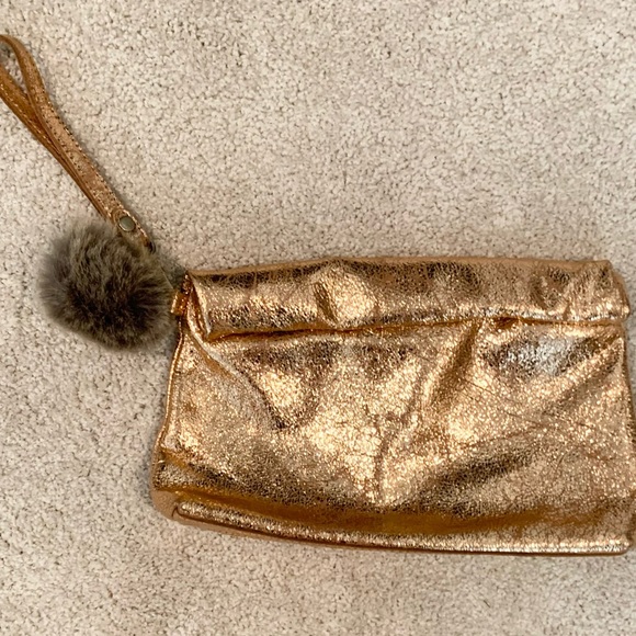 Anthropologie Miss Albright clutch with Pom Pom and magnetic snap closure. NWT - Picture 2 of 9